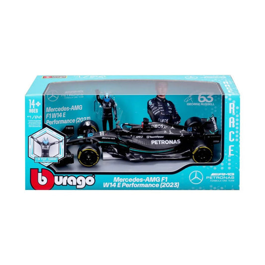 Bburago 1:24 Formula (with figure) - Mercedes - AMG Petronas Team W14 E Performance - Marah Kids