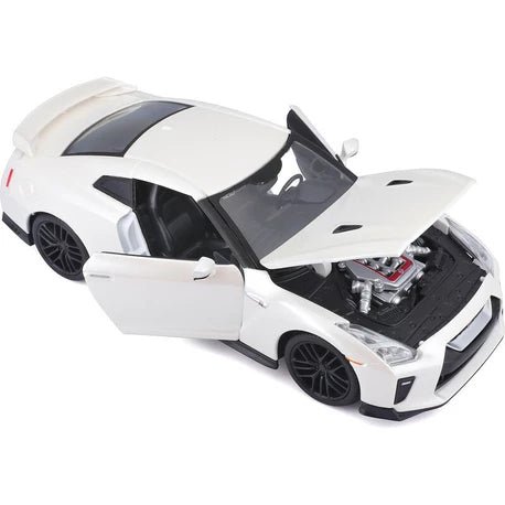 Bburago Plus Nissan GT - R 1:24 White Metallic Diecast Model - Marah Kids