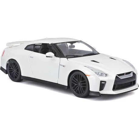Bburago Plus Nissan GT - R 1:24 White Metallic Diecast Model - Marah Kids