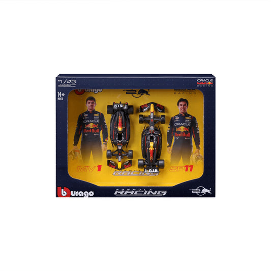 Bburago 1:43 Formula (without helmet & plastic stand) - Red Bull Racing RB20 (2024) 2-Pk. (Vertical)