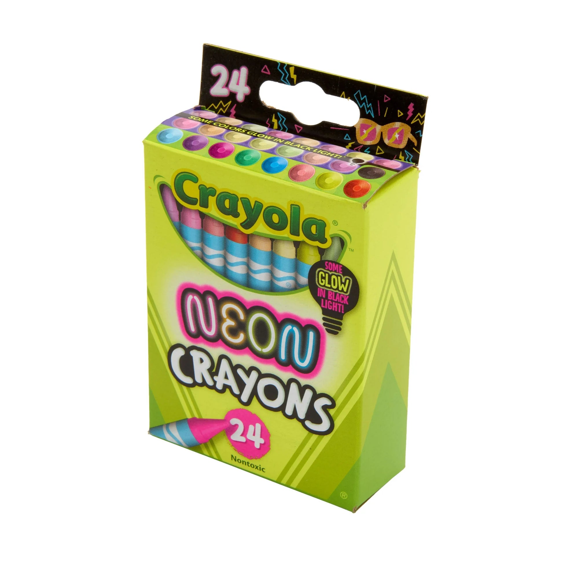 Crayola Neon Crayons 24 - Pack: Glow - in - the - Dark Art Supplies, Ages 3+ - Marah Kids