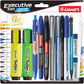 Luxor - Executive Set | Smooth Ink Flow pens and markers | | Assorted Ink | Quick Dry, Waterproof Ink for Smooth Writing Experience | Assorted Ink, Pack Of 12 - Marah Kids