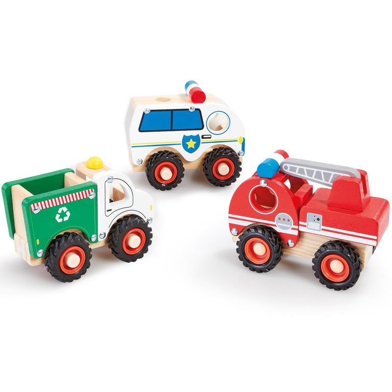 Addo Woodlets Chunky Wooden Vehicles, Assorted 1 Piece (Style & Color May Vary) - Marah Kids