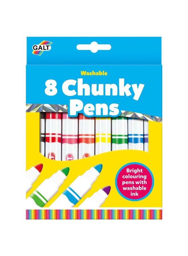 8 Chunky Washable Colouring Pens - Marah Kids