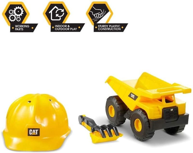 Funrise Cat Const Fleet Fw 10In + Helmet Set - Marah Kids