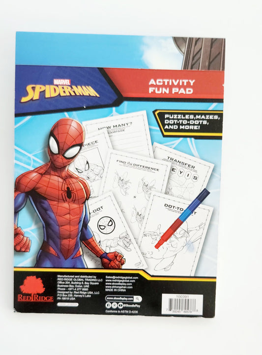 DISNEY SPIDER-MAN ACTIVITY FUN PAD WITH STACKABLE CRAYON