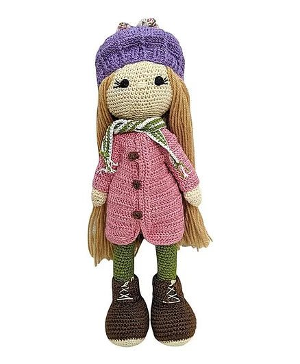 Happy Threads Handmade Crocheted Star Walk (12 inch) – pink | Crochet Toys | Child Safe | for Babies 6 Months & Above | Dolls for Boys/Girls| for Birthday Gift | Decorative Items for Room - Marah Kids
