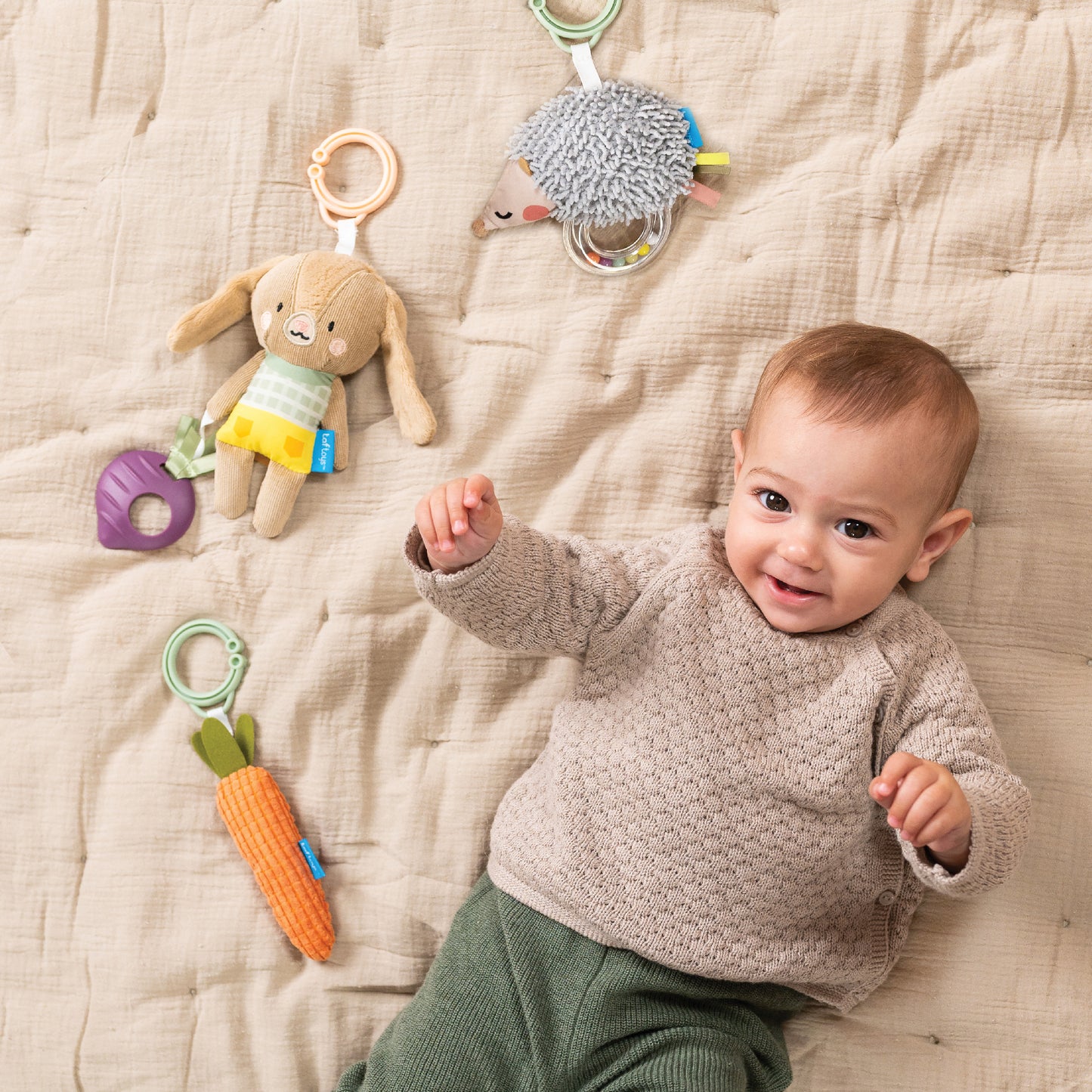 Taf Toys Urban Garden Activity Kit | 3 Plush Sensory Toys for Babies 0M+