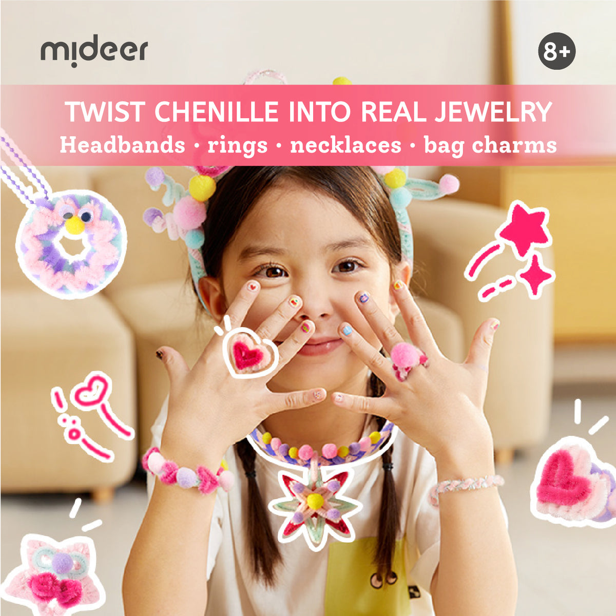 Mideer Chenille Stem Craft Collection - 200+ Pieces - Marah Kids