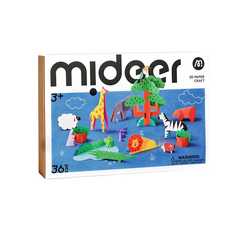 Mideer 3D Paper Craft Forest Animals - 36 Pieces - Marah Kids