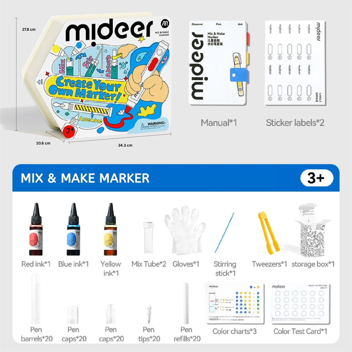 Mideer Mix & Make Marker Kit - 100+ Pieces - Marah Kids