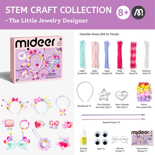 Mideer Chenille Stem Craft Collection - 200+ Pieces - Marah Kids