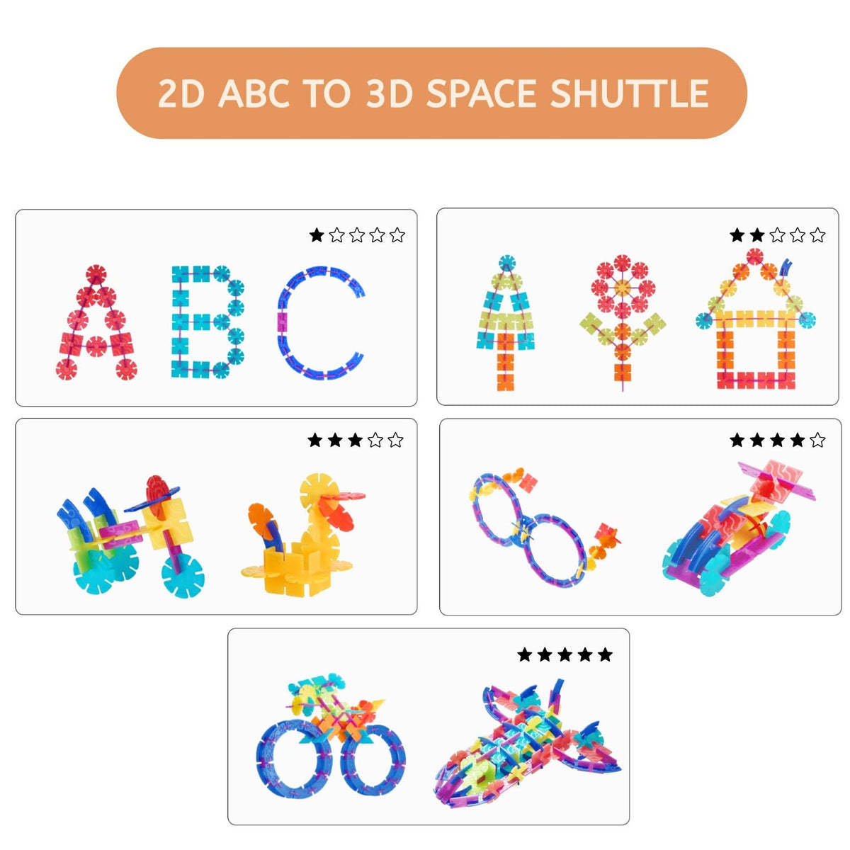 Mideer Colorful Snowflake Blocks - 150 Pieces - Marah Kids