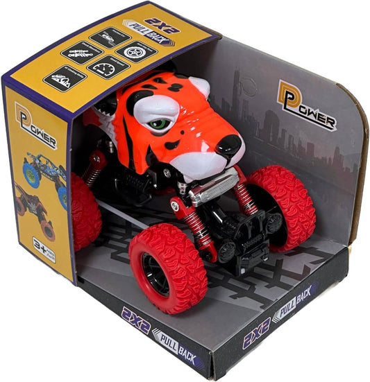 D - Power - PullBack Crazy Tiger Truck | No Batteries Needed, Fun for All Ages | 3+ - Marah Kids