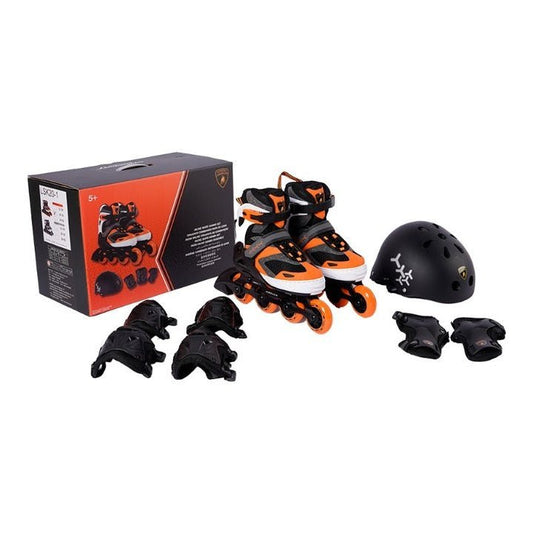 Lamborghini Inline Skate Combo (In Line Skate+Helmet+Protector) Color - Orange - Size 39 - 42 - Marah Kids