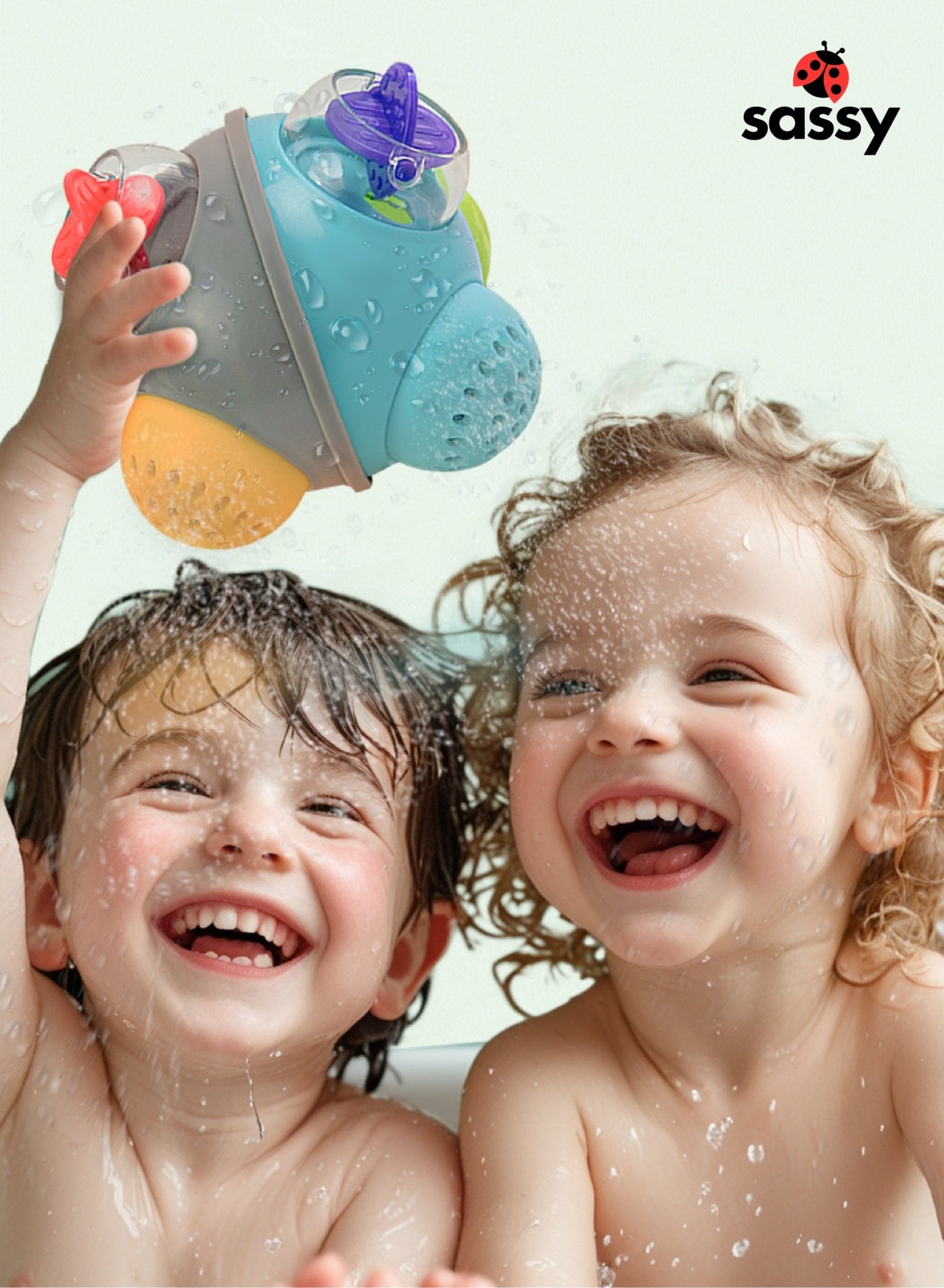 Sassy STEM Rainshower Bath Ball – The Perfect Bath Time Toy for Babies 6+ Months - Marah Kids