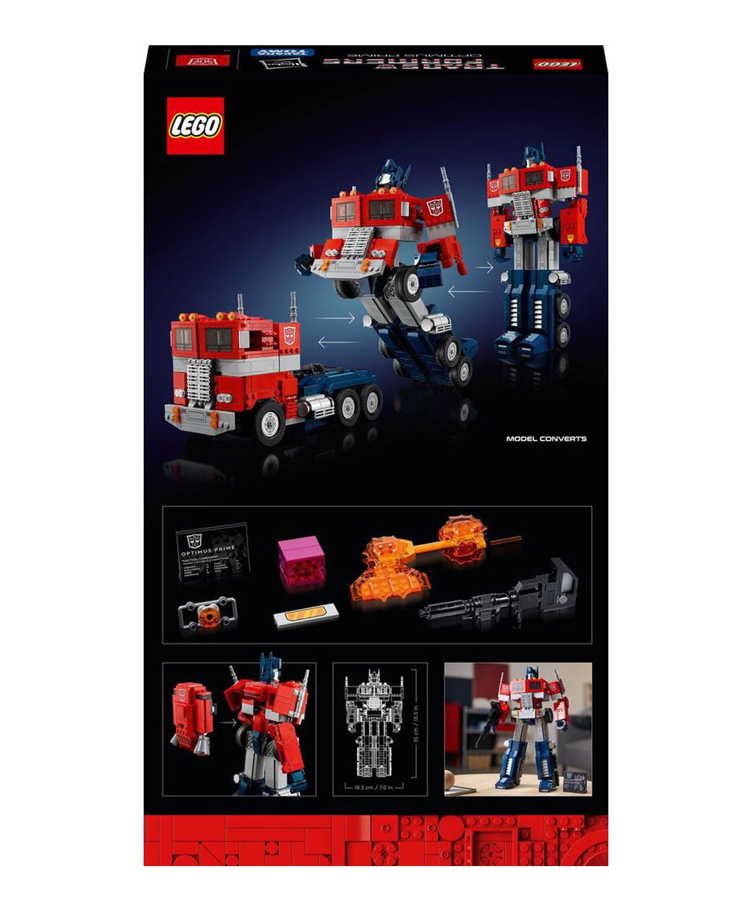 LEGO Icons Optimus Prime Transformers Figure Building Set 10302 - Marah Kids