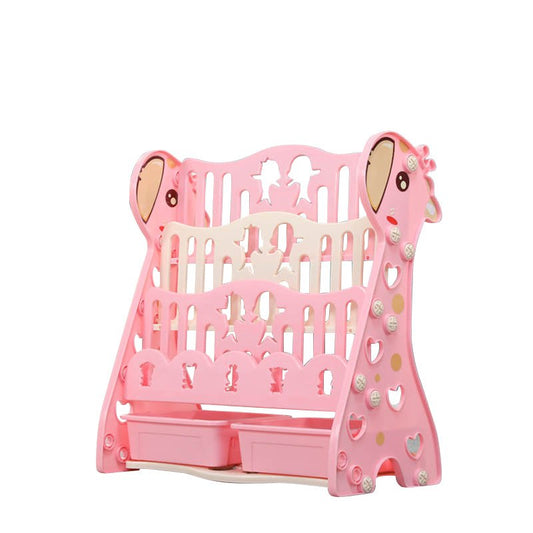 Lovely Baby - Giraffe Bookshelf W/ Toy Rack - Pink - Marah Kids