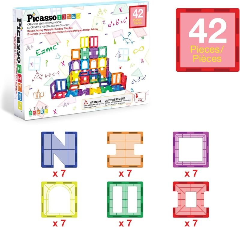 Picasso Magnetic Tiles Artistry Building Set 42 - pieces - Marah Kids