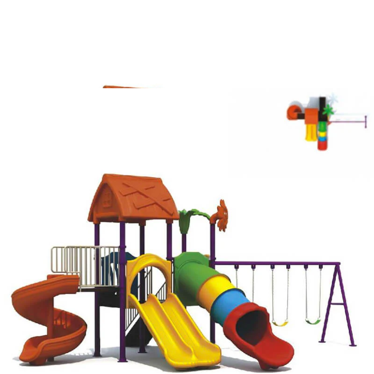 Gambol - Playground Imagination Castle With 3 Swings & 3 Slides - image 3