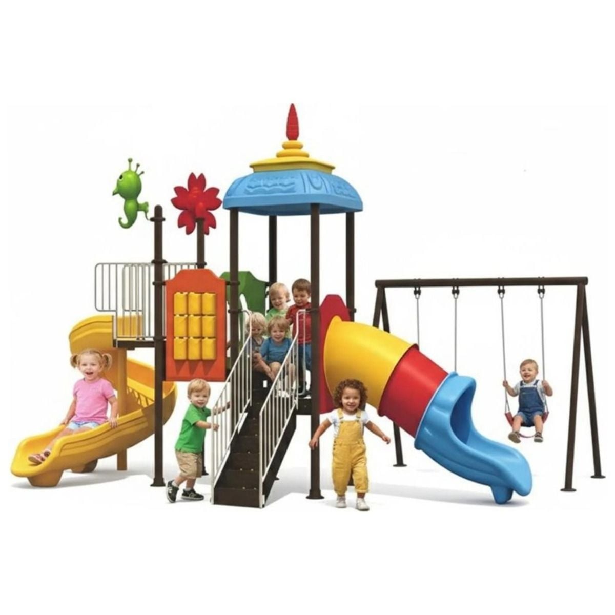 Gambol - Trek Active Kids Hub With 3 Swings & 2 Slides - image 2