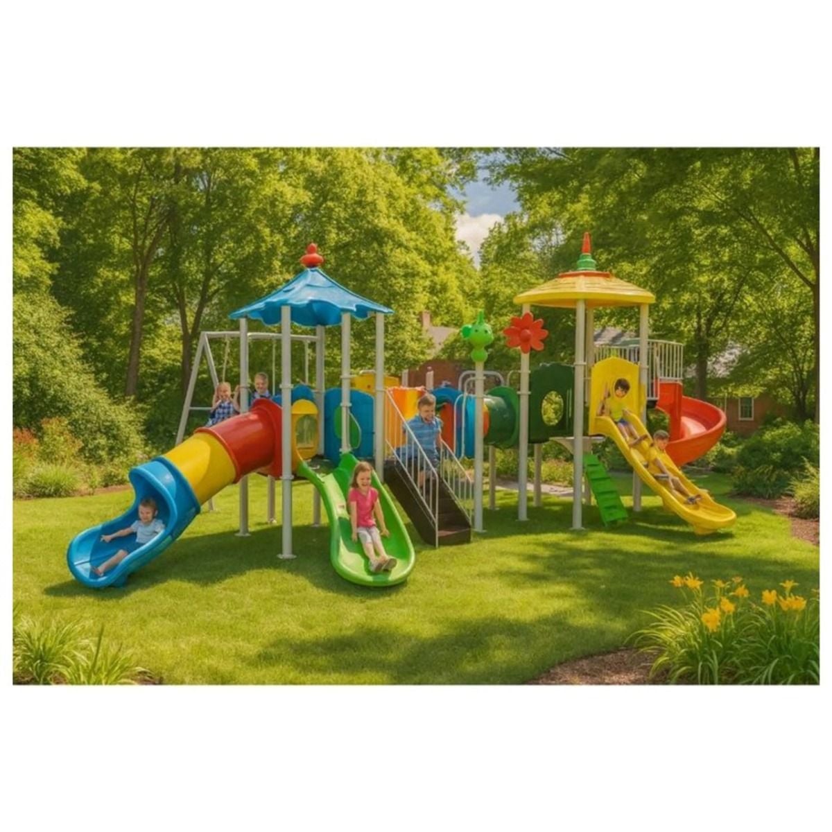 Gambol - Extra Fun Mega Play Zone With 3 Swings & 4 Slides - image 7