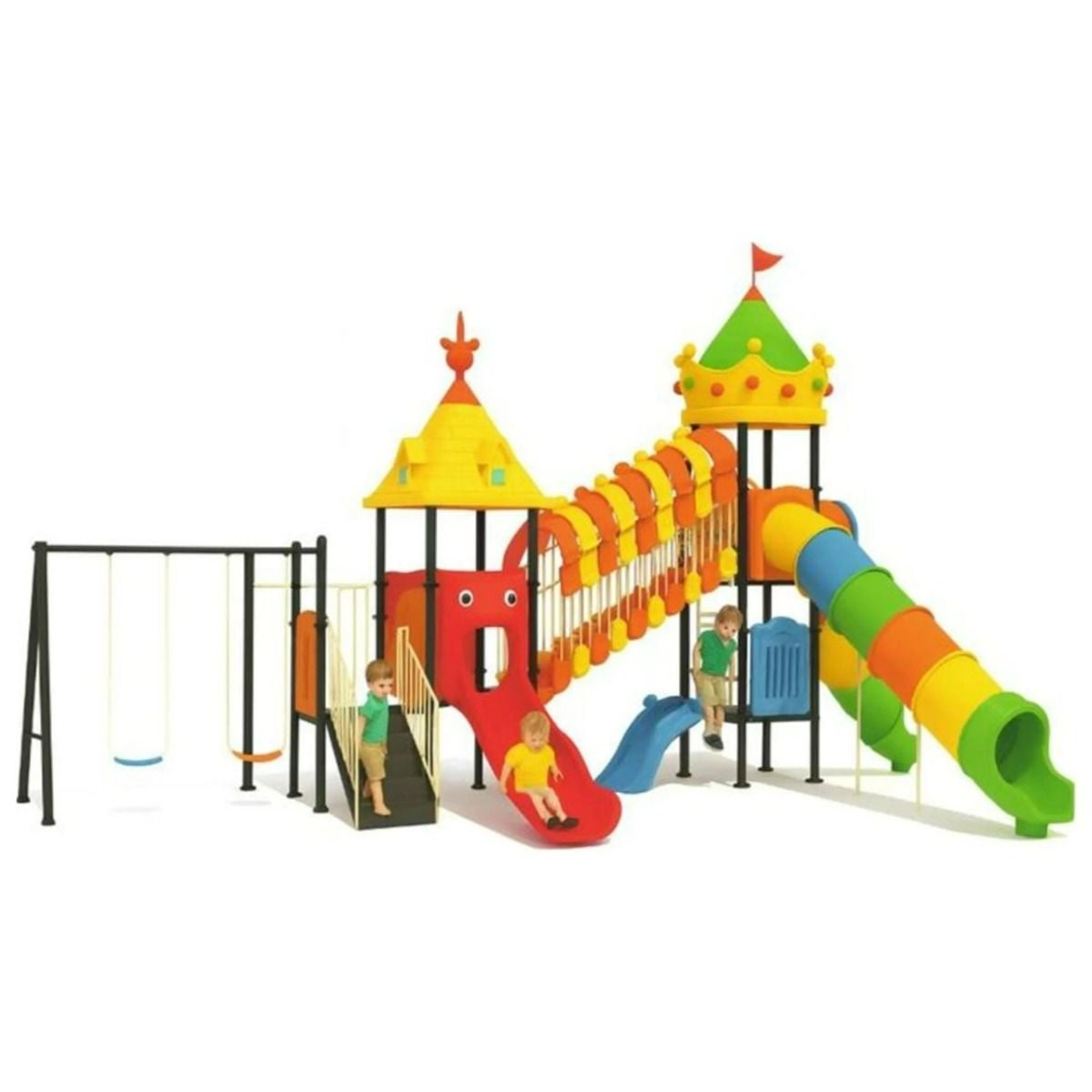 Gambol - Whirlwind Imagination Castle With 2 Swings & 3 Slides - image 2