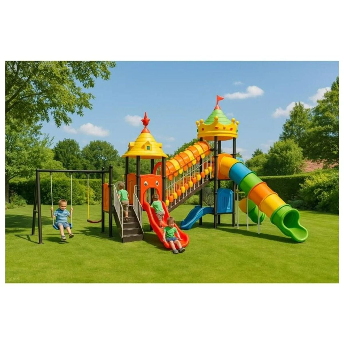 Gambol - Whirlwind Imagination Castle With 2 Swings & 3 Slides - image 4