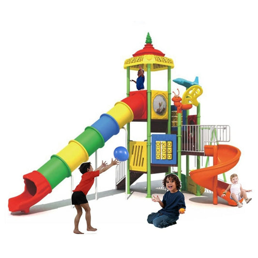 Gambol - Kids Playful Long Tube Slide, Game, 3 Swing Playset - image 2