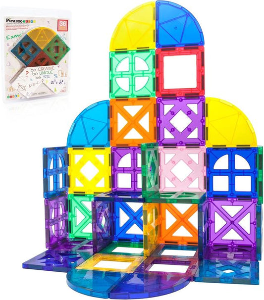 Picasso Magnetic Tiles Quarter Circle & Window Set 36 - pieces - Marah Kids