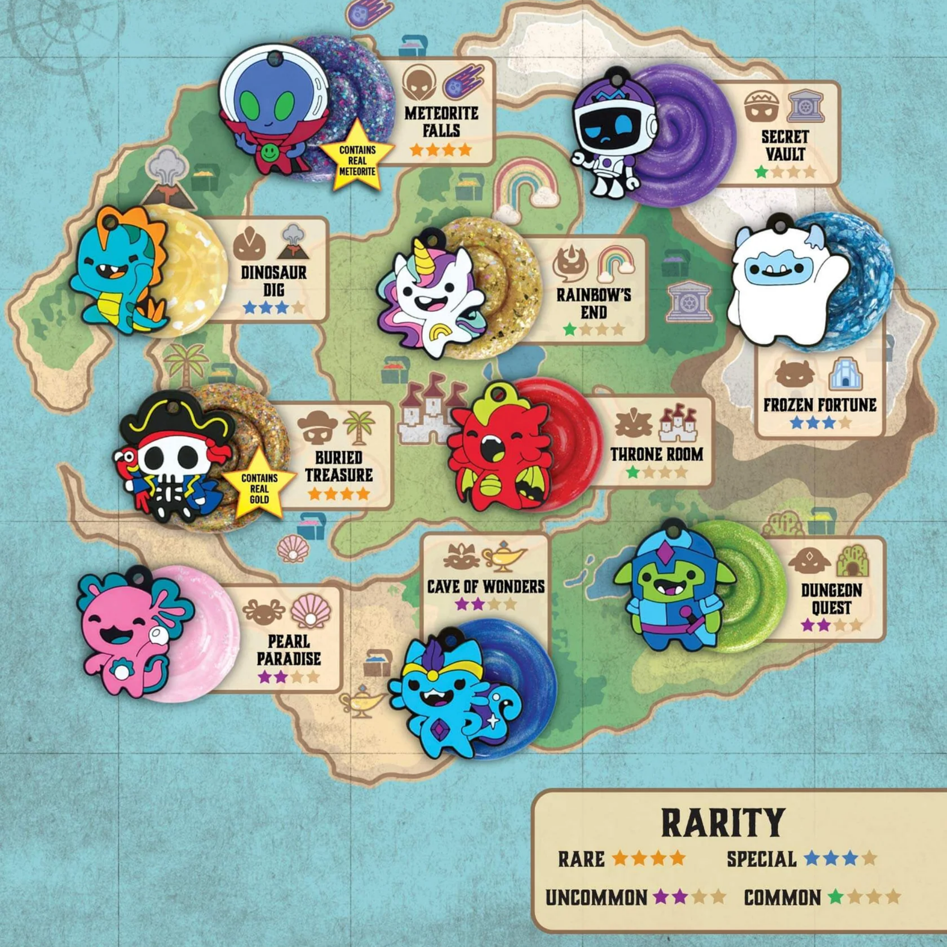 Crazy Aaron's - Lost Treasure Guardians 60 Count Mini Tin Assortment - Marah Kids