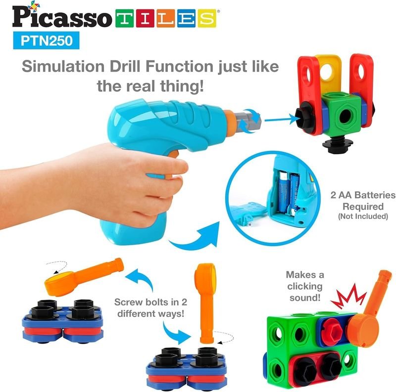 Picasso Magnetic Engineering Construction Building Set with Idea Book 250 - pieces - Marah Kids
