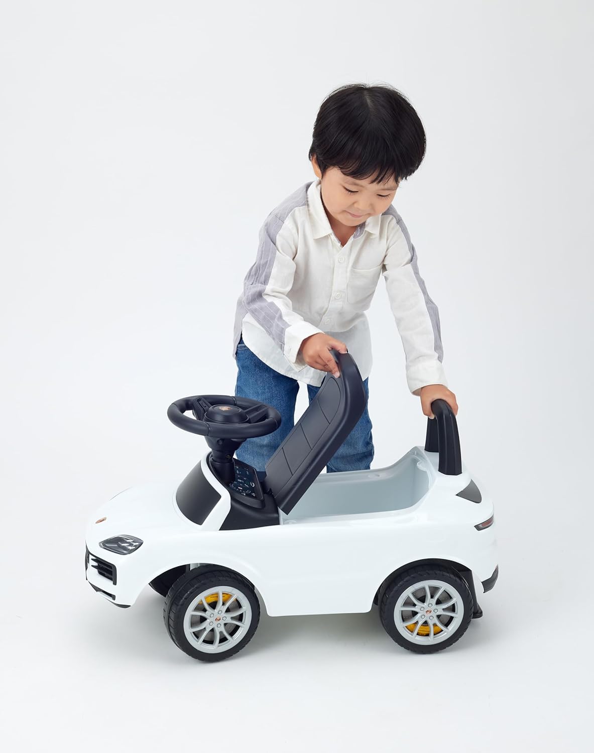 Porsche licensed Foot To floor Baby Push Car - White - Marah Kids