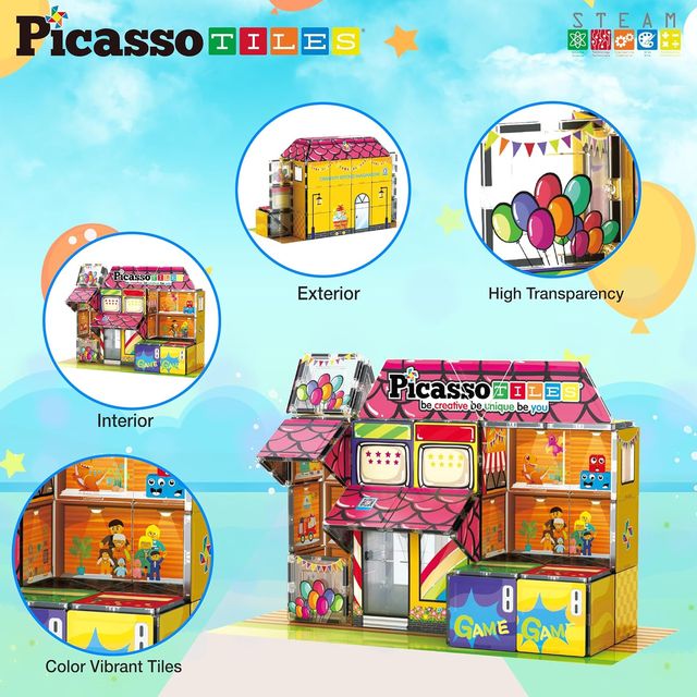 Buy Picasso Magnetic Tiles Toy Shop 60-pieces Online in UAE | Marah Kids