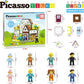 Picasso Magnetic Tiles Homestead Family Theme 65 - pieces - Marah Kids