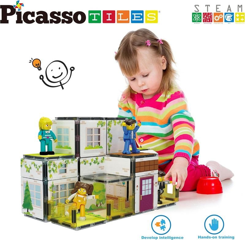 Picasso Magnetic Tiles Homestead Family Theme 65 - pieces - Marah Kids