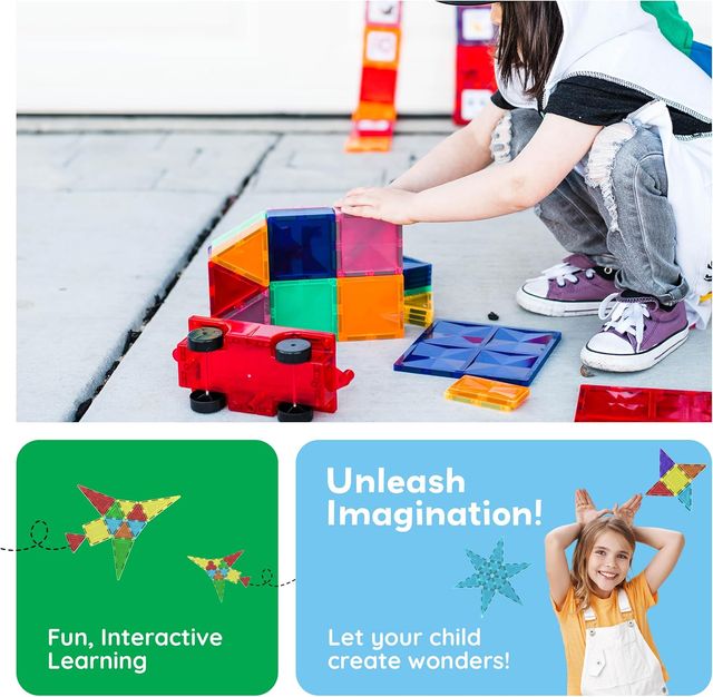 Picasso Magnetic Tiles Building Blocks 60 - pieces - Marah Kids