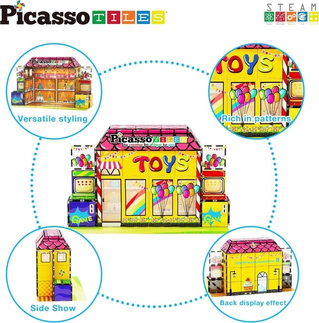 Picasso Magnetic Tiles Toy Shop 60 - pieces - Marah Kids
