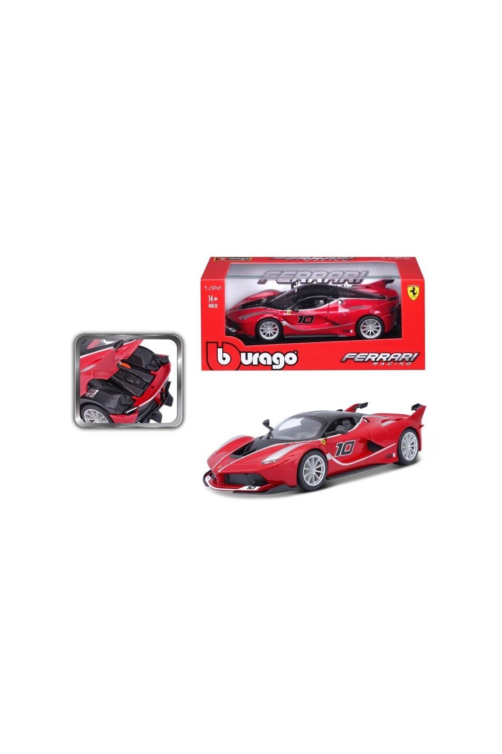 Bburago 1/24 Ferrari FXX-K #10 Diecast Model Car (Red)