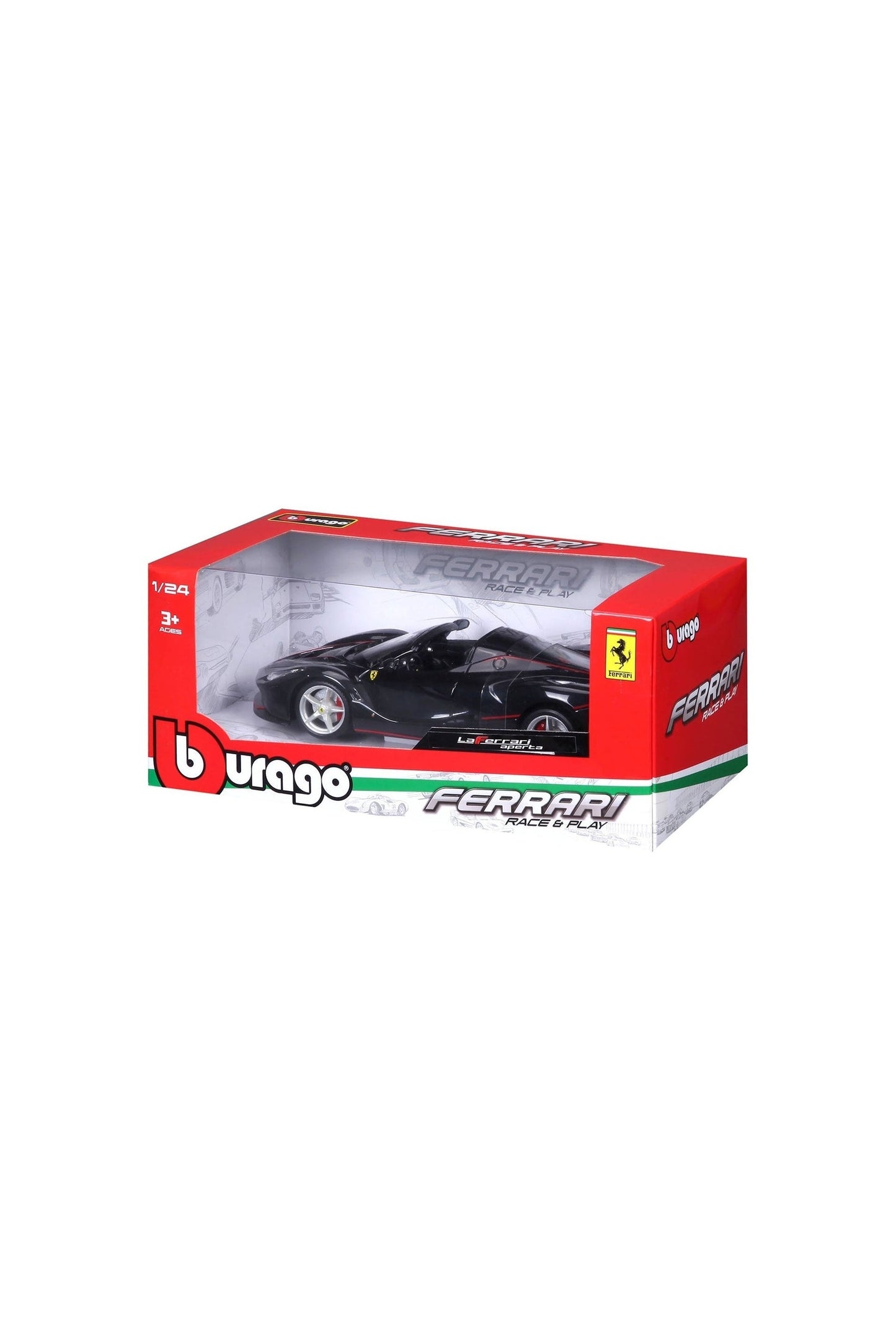Bburago 1/24 LaFerrari Aperta Nera R &amp; P (بدون حامل)