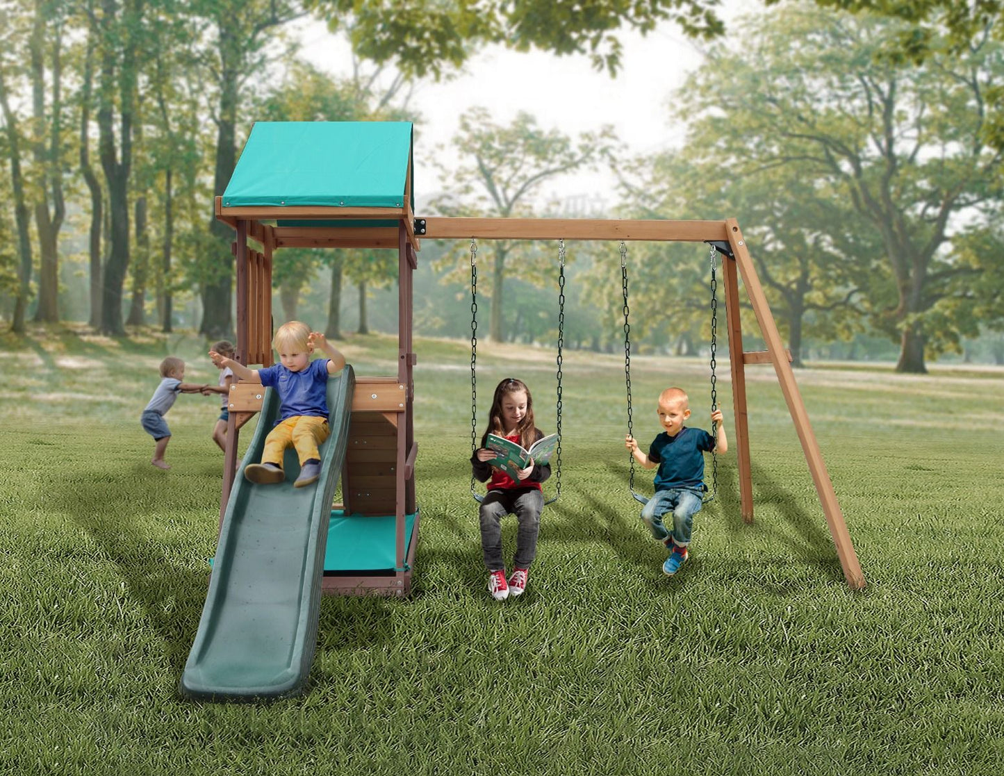 Mountpeak - Matterhorn Swing Set & Playhouse