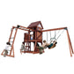 Mountpeak - Vinson Massif Swing Set And Playhouse w/ Wooden Roof