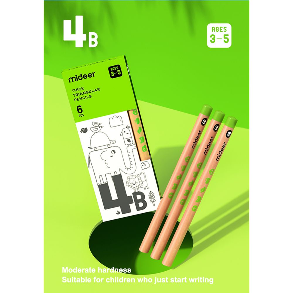قلم رصاص مثلثي 4B - 6 قطع