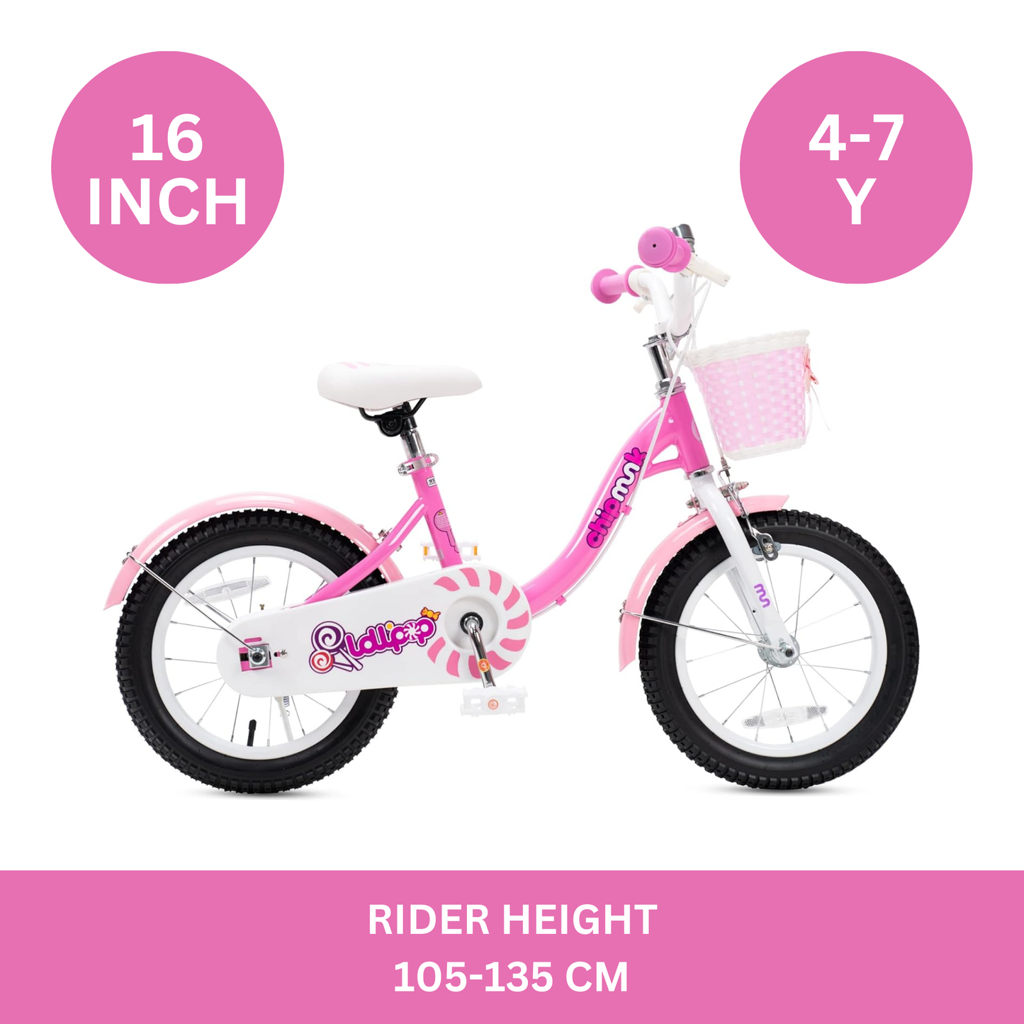 Chipmunk - RoyalBaby MM 16 Inch Bicycle - Pink