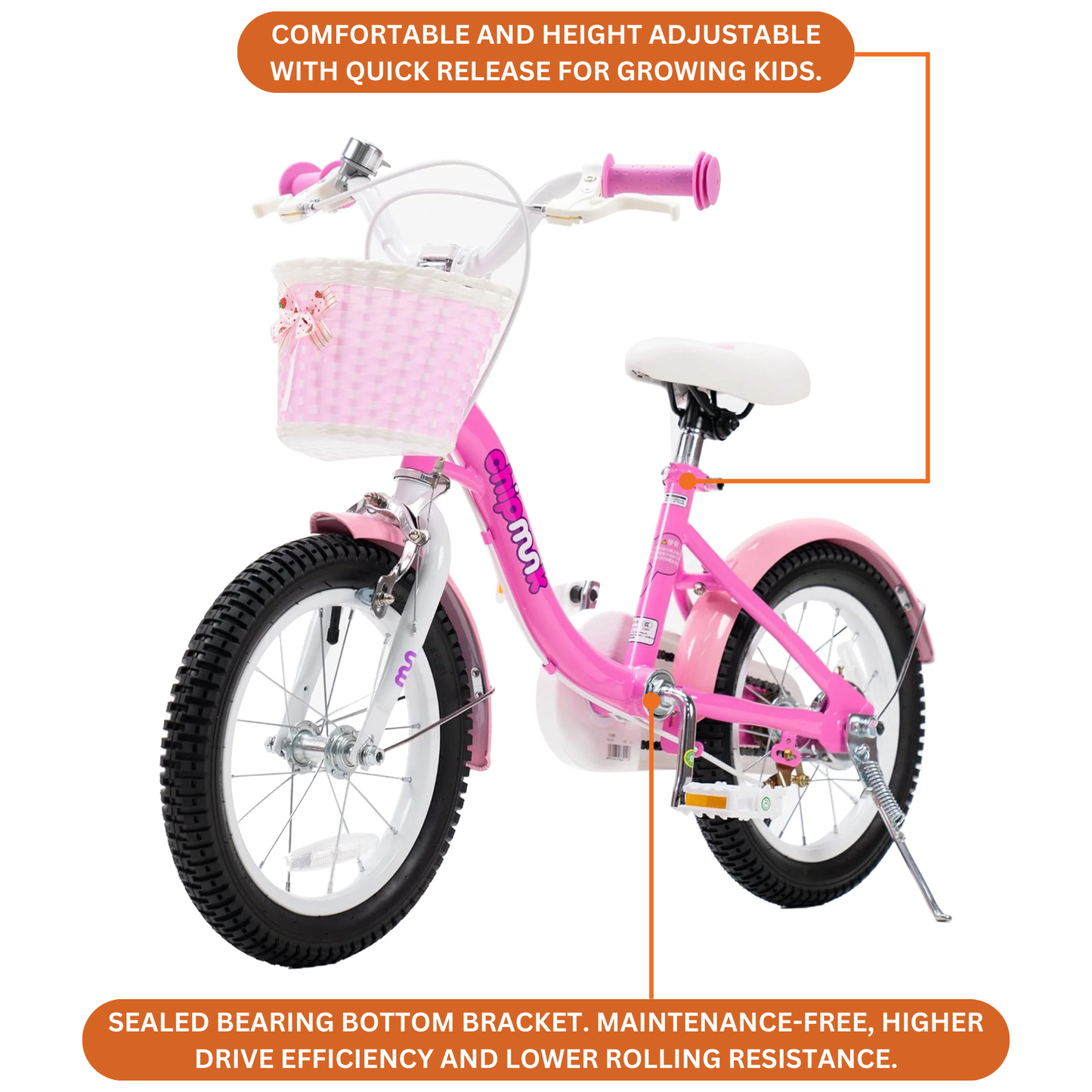 Chipmunk - RoyalBaby MM 16 Inch Bicycle - Pink