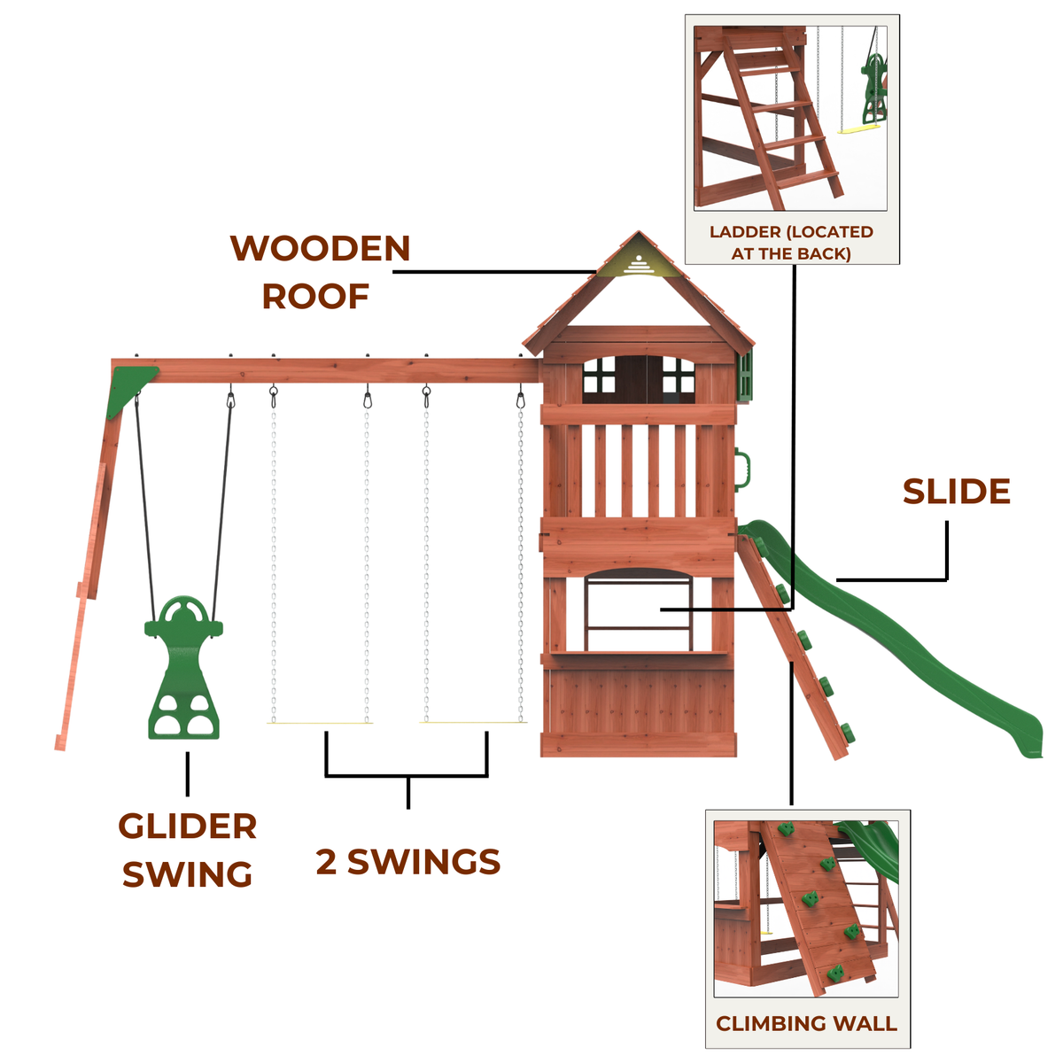 Kiddoro - Playful Peaks Swing Set - image 12
