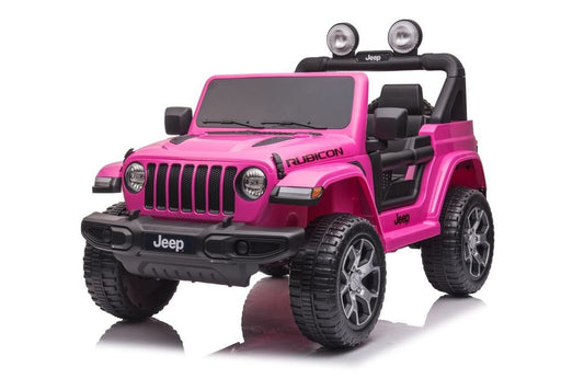 JEEP WRANGLER RUBICON 12V RIDE - ON | 4 MOTORS | EVA WHEELS | LEATHER SEAT | PINK - Marah Kids