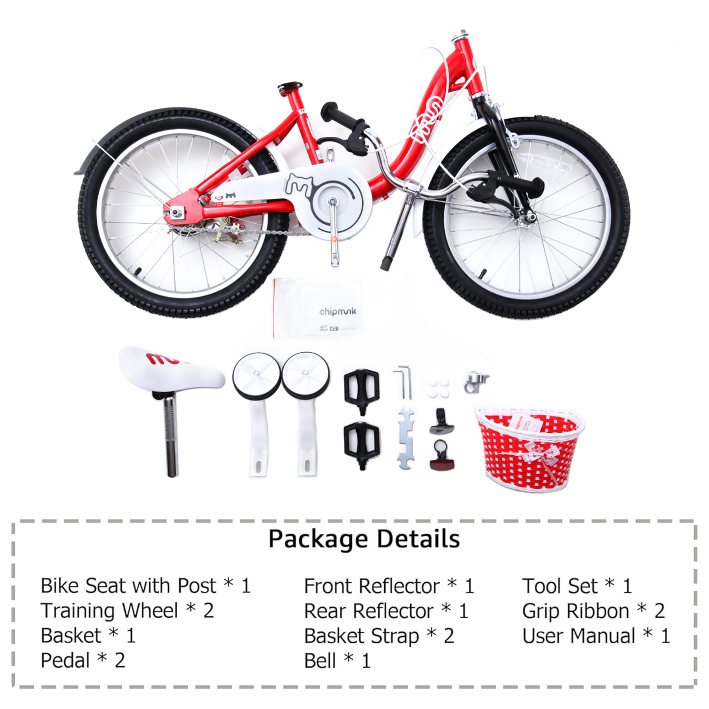 Chipmunk - RoyalBaby MM 12" Bicycle - Red