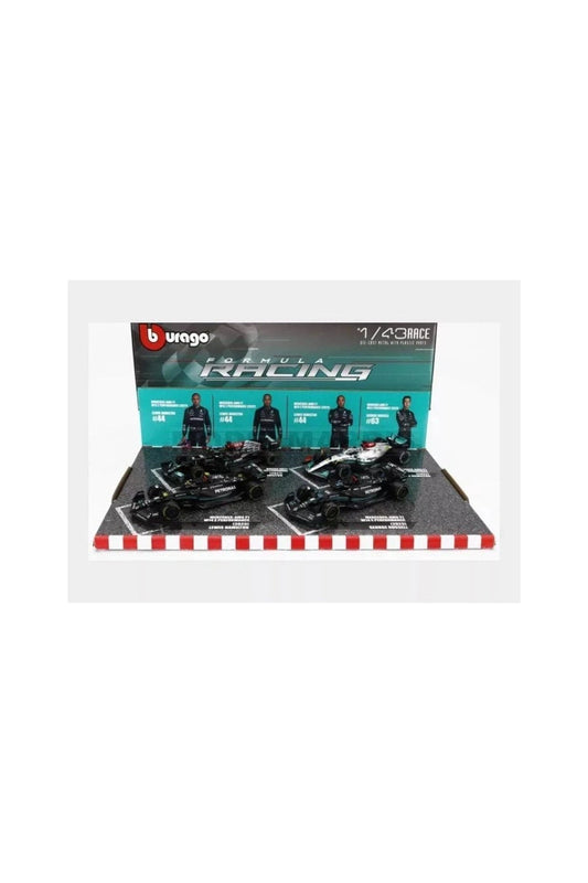 BURAGO BU38093-PACK Mercedes Gp Set F1 4X W14 Team Mercedes-Amg Petronas Formula