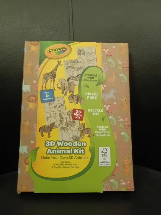 Crayola Activity Craft Case | Crayola 3D Wooden Jungle Animal Kit is a delightful and imaginative craft set own 3D jungle animal figures | Ages 5+ - Marah Kids